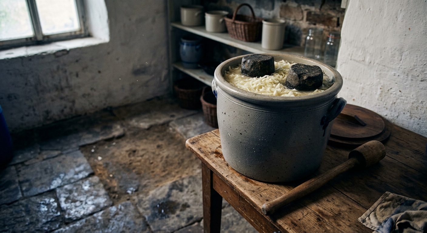Sauerkraut selber machen im Steinguttopf – wie es früher ging