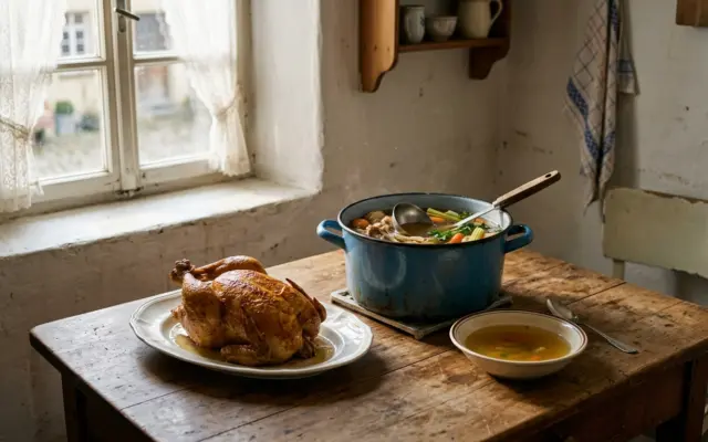 Der Sonntagsbraten: wie ein Huhn eine ganze Woche trug
