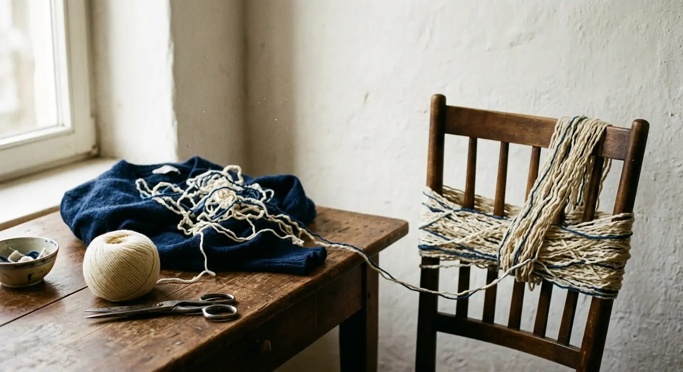 Wolle aufribbeln: aus altem Pullover neues Garn