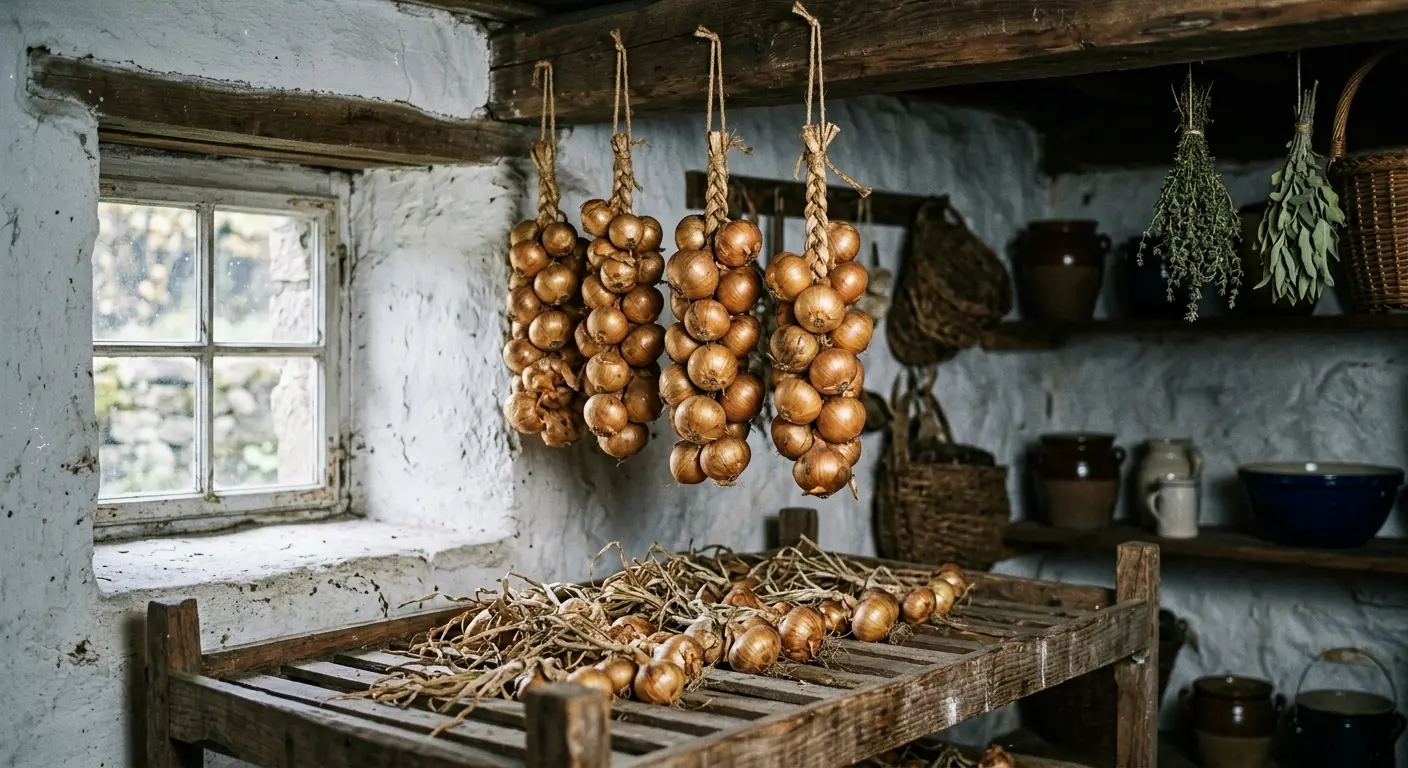 Zwiebeln lagern und flechten wie früher
